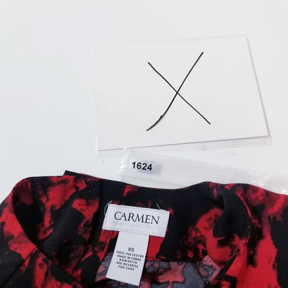 CARMEN Carmen Marc Valvo Valentines Blouse Bell Sleeves - Picture 11 of 11